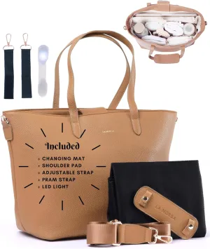 La Morsa Leather Diaper Bag: The Ultimate Everyday Baby Bag for Mom -Small Tote, Mini Diaper Bag, Perfect Paaleras Para Bebe