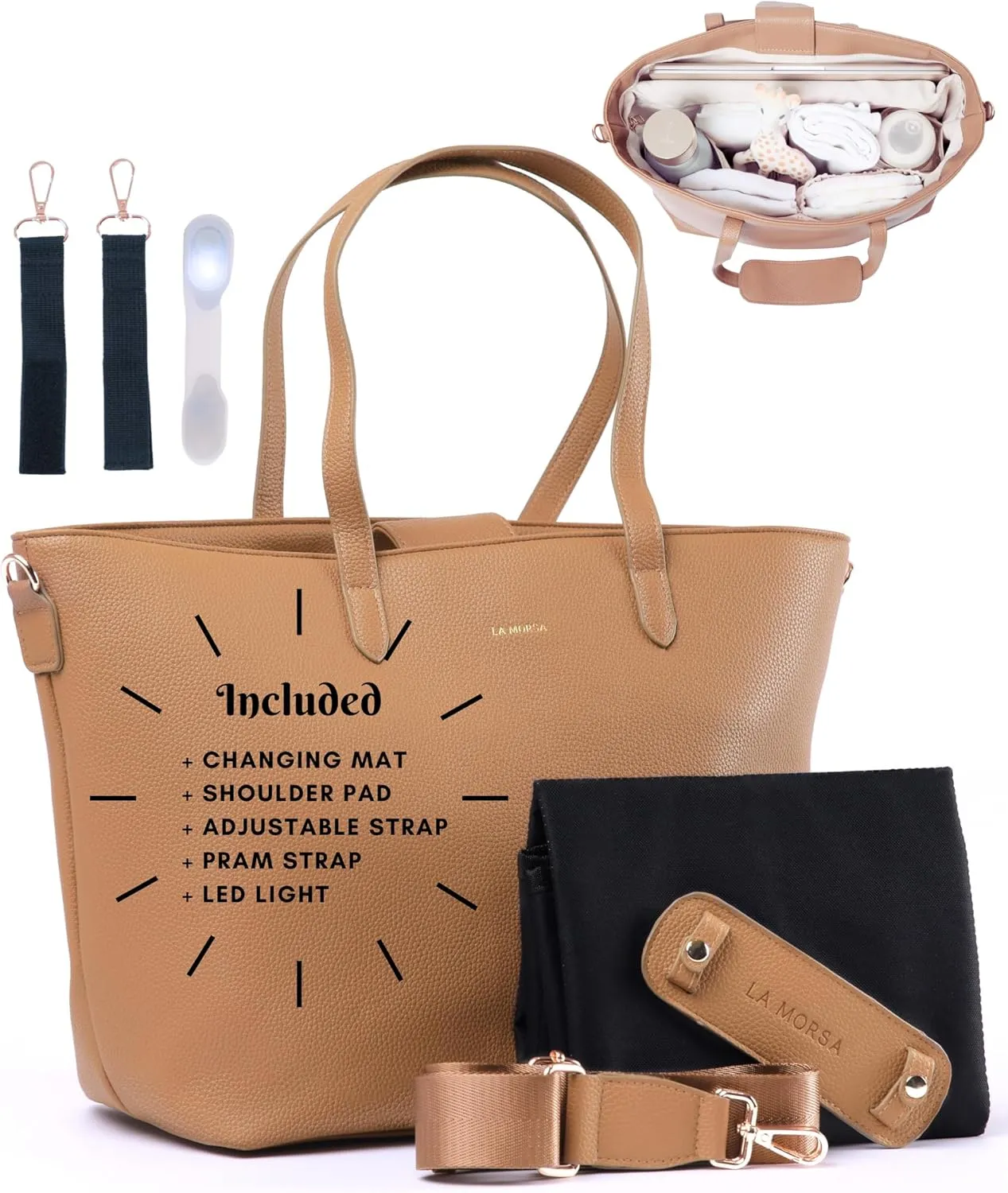 La Morsa Leather Diaper Bag: The Ultimate Everyday Baby Bag for Mom -Small Tote, Mini Diaper Bag, Perfect Paaleras Para Bebe