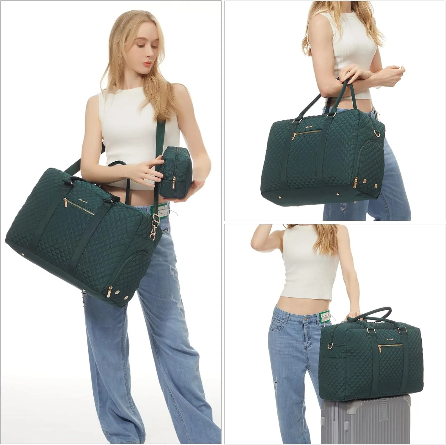LOVEVOOK Travel Duffle Bag - Weekender with Shoe & Laptop Compartments, Yoga Gym Duffel with Toiletry Bag, Ideal for Overnight Trips & Hospital Use