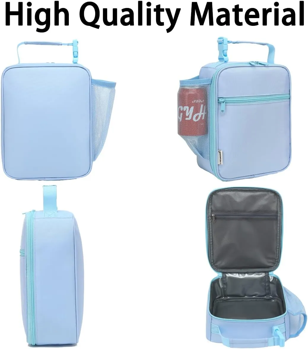 Lunch Box for Kids Boys Girls Men Women,Insulated Small Soft Cooler Lunch Bag Kit for School Work Picnic Travel - Reusable Portable lunchbox,Blue