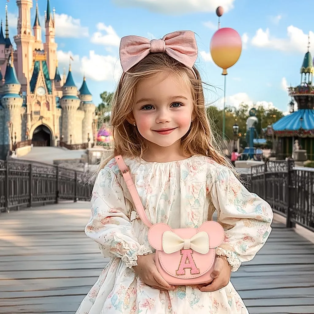 mibasies Toddler Purse Girl Gifts: Birthday Gifts for Girls 3-8 - Little Kids Gifts Mini Mouse Ears Bow Purse (Pink J)