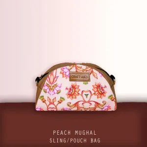 Peach Mughal Pouch with Sling