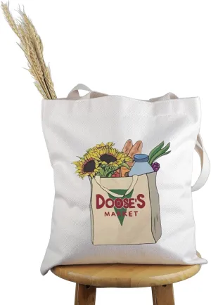 PWHAOO TV Show Inspired Gift Market Tote bag TV Show Fans Handbag TV Show Merchandise TV Show Fandom Gift