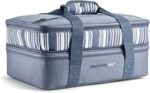 Rachael Ray Expandable Insulated Casserole Carrier for Hot or Cold Food, Thermal Lasagna Lugger Tote for Potluck, Parties, Picnic, and Cookouts, Fits 9" x 13" Baking Dish