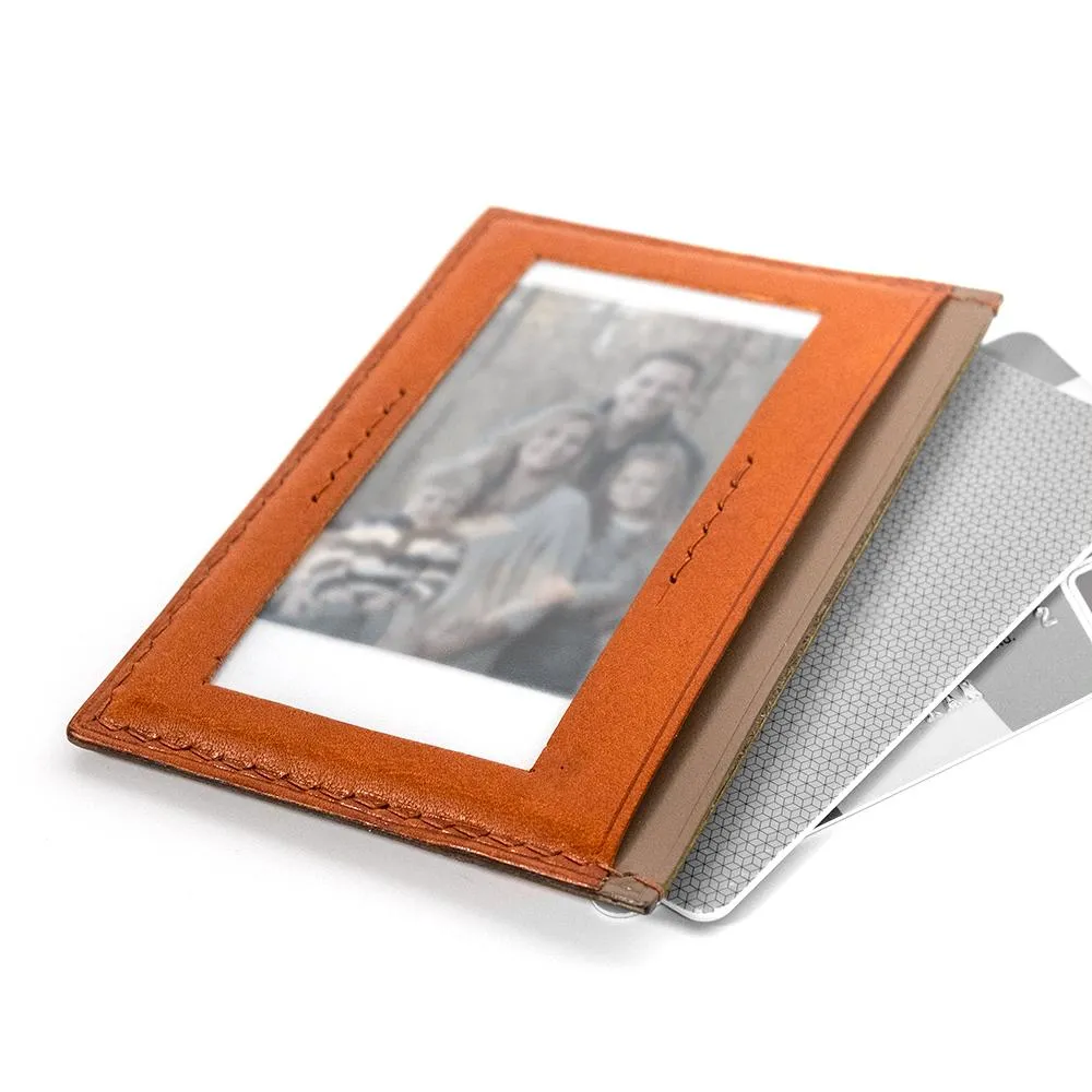 Sage Green & Walnut Brown Leather Slim Cardholder