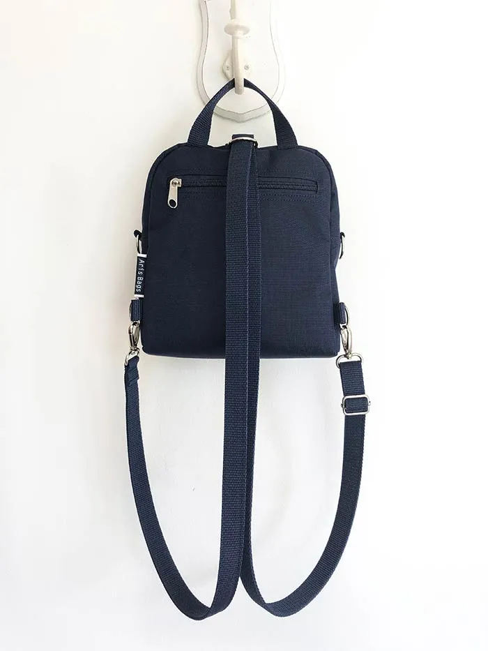 Small Floral Backpack, Designer Boho Rucksack, Travelling Slim Shoulder Bag
