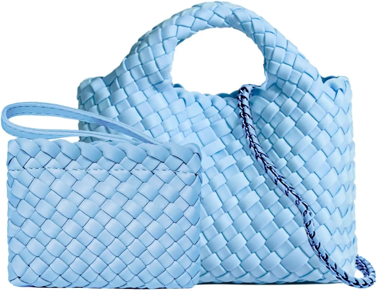 Small Tote Shoulder Bag, Women Handbags and Purses, Woven Composite Bag, Travel Chain Pouch, Phone Crossbody Satchel