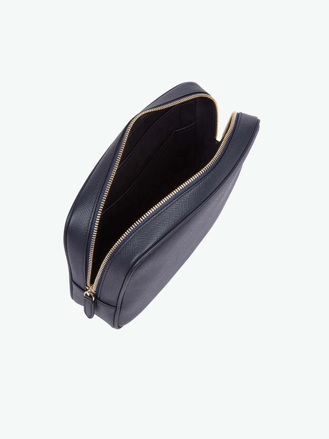 Smythson Leather Tech Accessories Pouch Navy