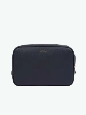 Smythson Leather Tech Accessories Pouch Navy