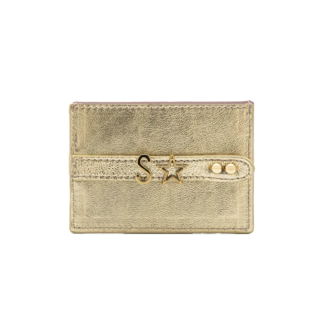 UMBI Personalized Leather Cardholder  - Metallic DORE