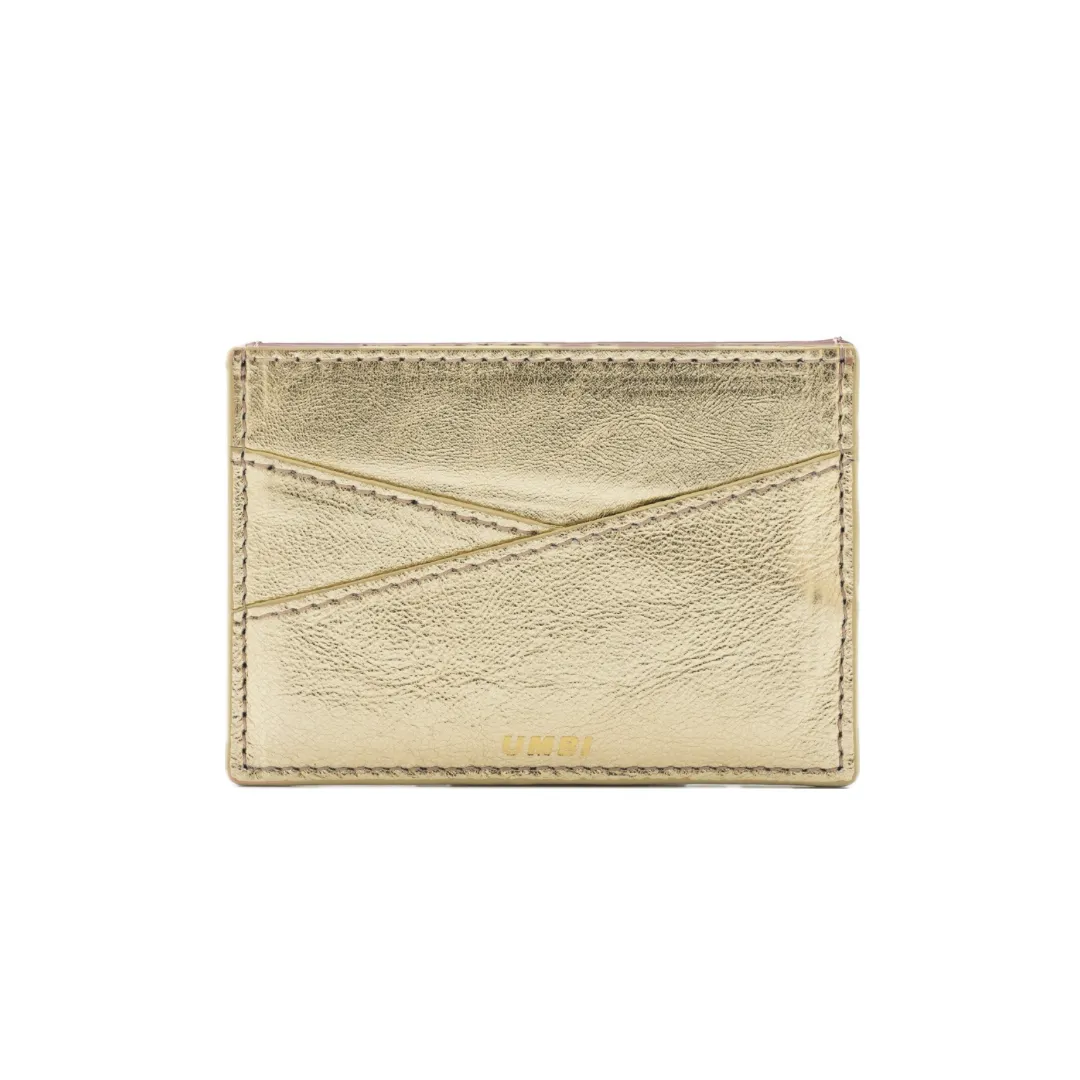 UMBI Personalized Leather Cardholder  - Metallic DORE