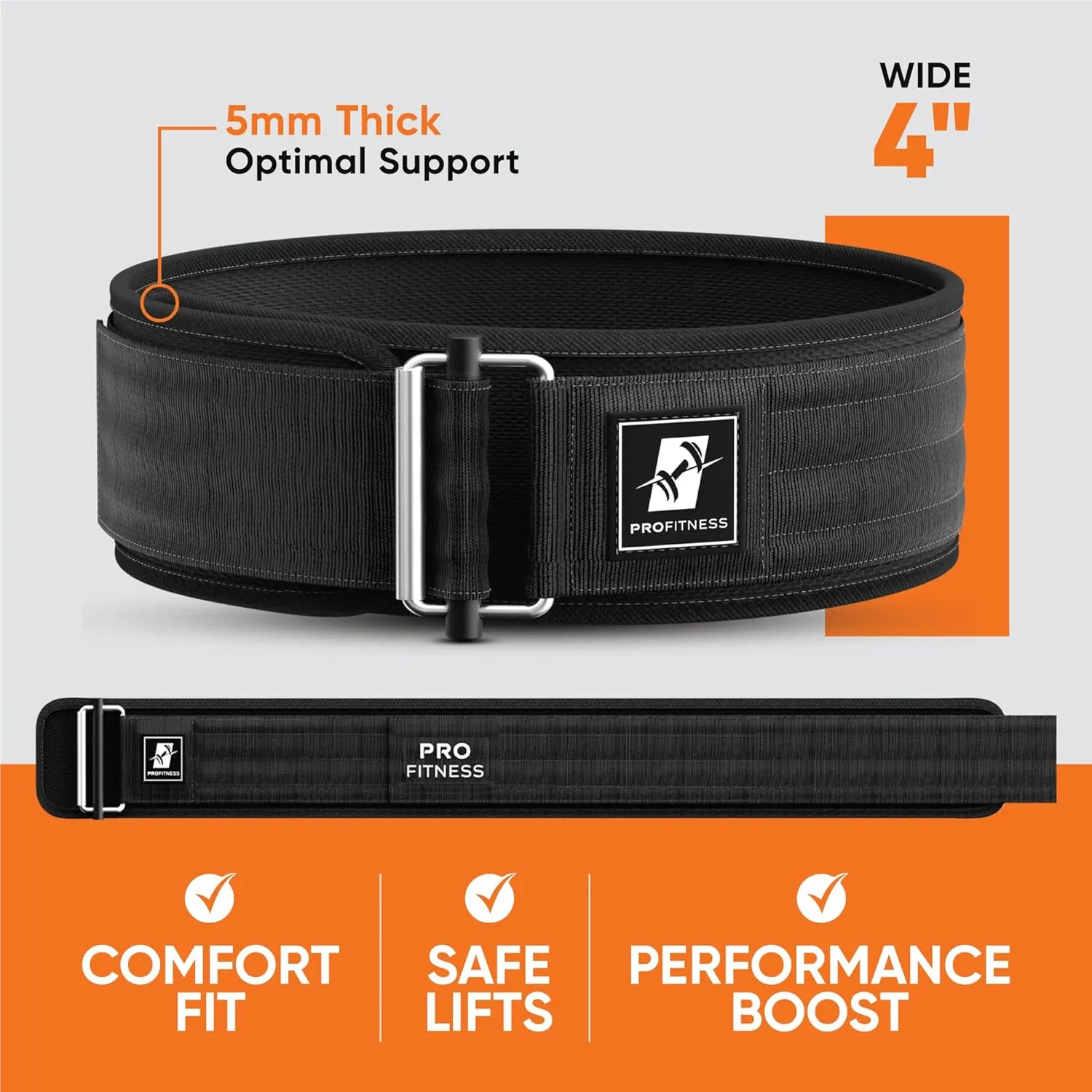 Weightlifting Belt for Men & Women - 4'' Wide Auto-Lock Weight Lifting Belt for Men Back Support - Squat Belt as Workout Belt for Men & Women Powerlifitng & Deadlifts - Weight Belt for Men Back Support