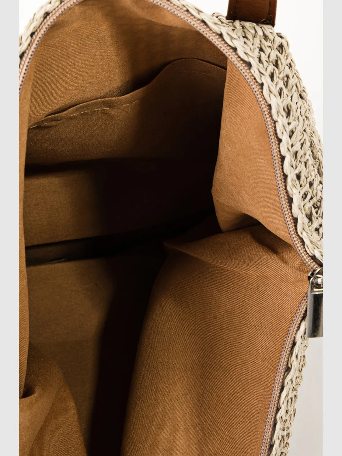 Women Fame Braided Faux Leather Strap Tote Bag