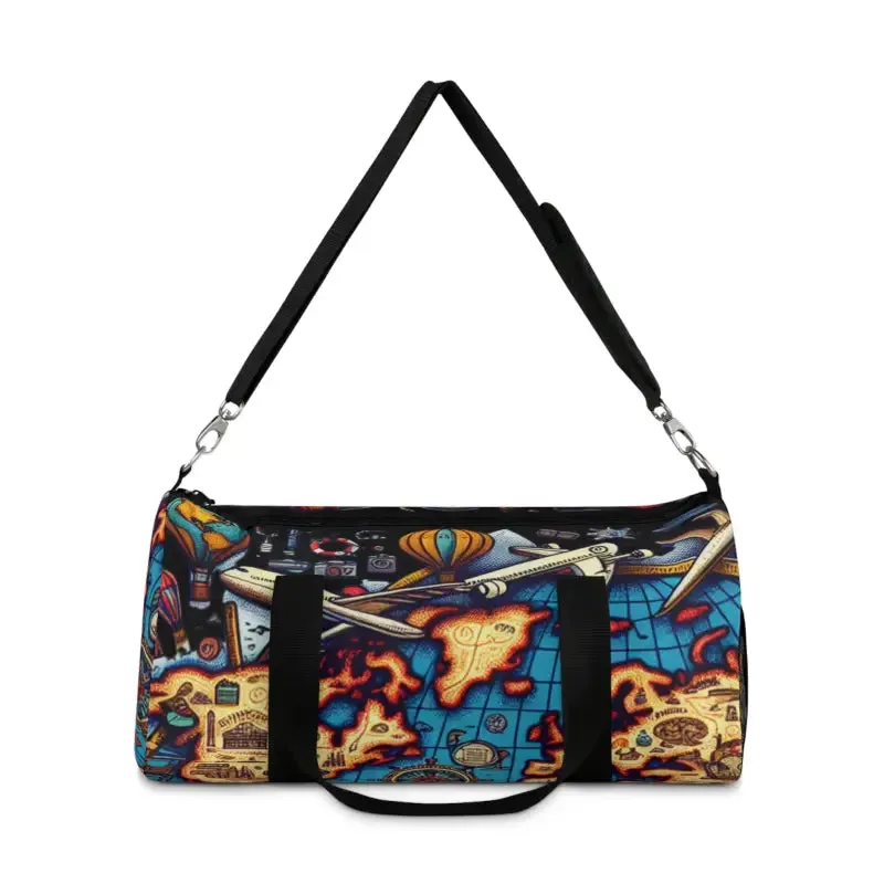 World Map Polyester Oxford Canvas Duffel Bag