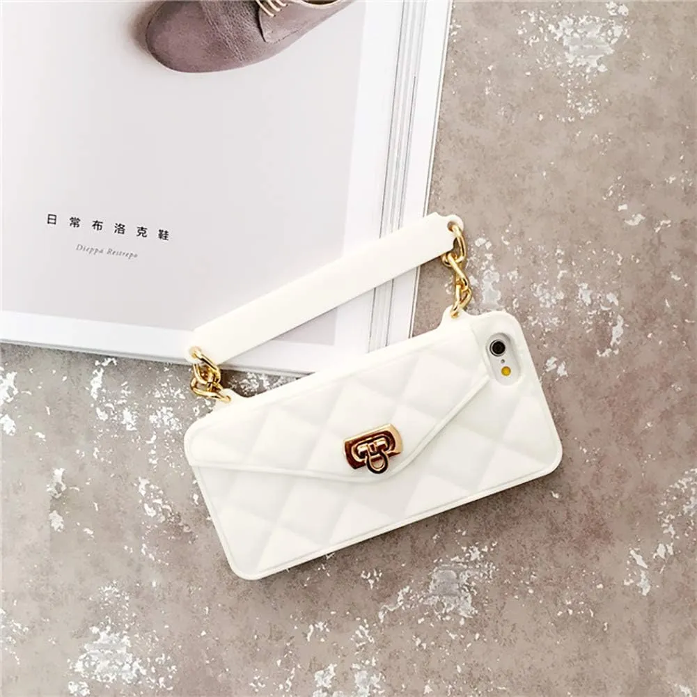 Yatchen Wallet Case for iPhone 12 mini,Crossbody Phone Case with Lanyard Strap Cute Flip Credit Card Holder Soft Silicone Girls Lady Handbag Cover for iPhone 12 mini White