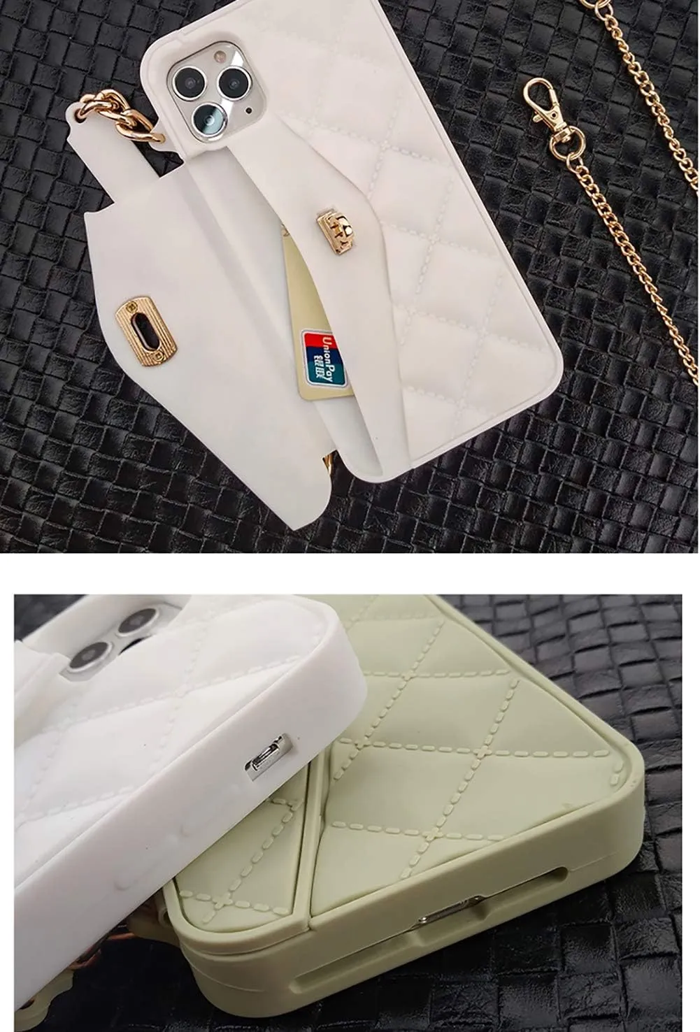 Yatchen Wallet Case for iPhone 12 mini,Crossbody Phone Case with Lanyard Strap Cute Flip Credit Card Holder Soft Silicone Girls Lady Handbag Cover for iPhone 12 mini White