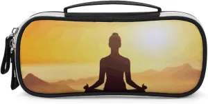 Yoga Meditation Leather Makeup Bag Portable Small Cosmetic Organizer Waterproof Toiletry Bags Brushes Pencils And Travel Make Up Accessories