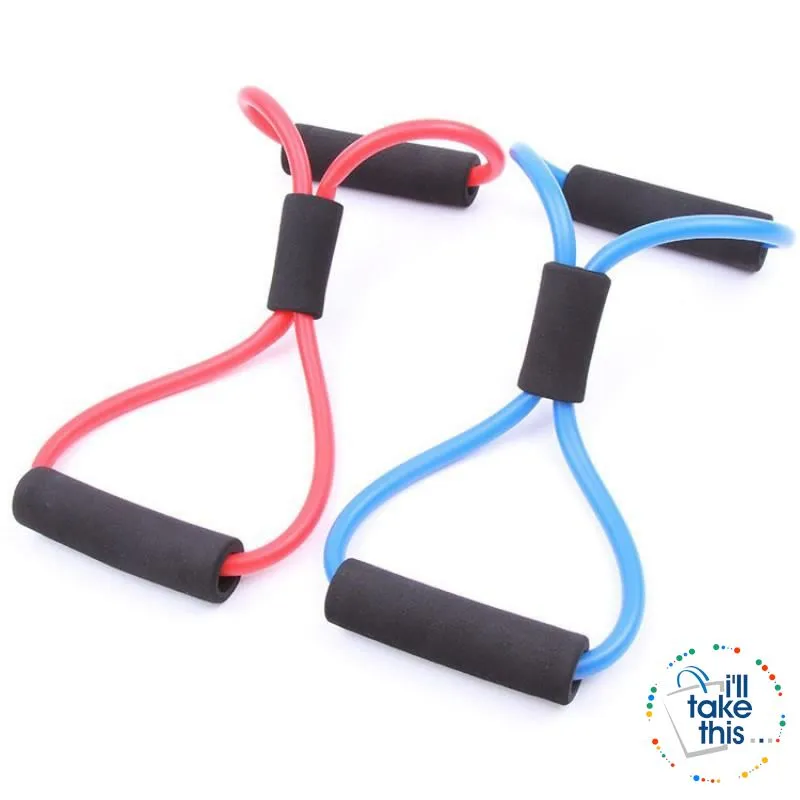 Yoga Resistance Bands 7 Colors, Latex rubber Ideal Resistance/Fitness and Stretch equipment