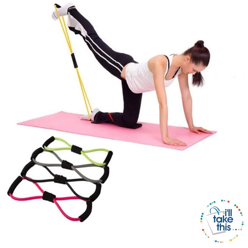 Yoga Resistance Bands 7 Colors, Latex rubber Ideal Resistance/Fitness and Stretch equipment