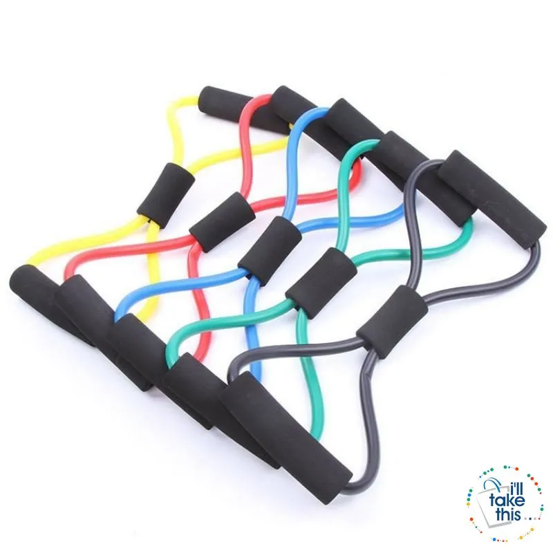 Yoga Resistance Bands 7 Colors, Latex rubber Ideal Resistance/Fitness and Stretch equipment